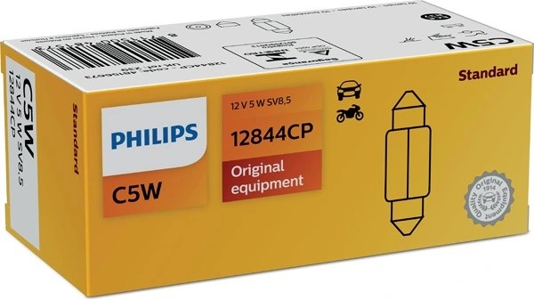 Лампа 12V C5W SV8.5-8 PHILIPS 12844CP PHILIPS