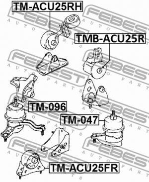 САЙЛЕНТБЛОК ЗАДНЕЙ ПОДУШКИ ДВИГАТЕЛЯ подходит для TOYOTA CAMRY ACV3# 2001.09-200 TMB-ACU25R FEBEST