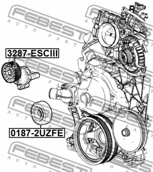 Ролик натяжной CADILLAC ESCALADE III 2007-2013 3287-ESCIII 3287-ESCIII FEBEST