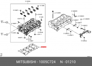 прокладка ГБЦ!\ Mitsubishi L200 2.2D 15> 1005C724 MITSUBISHI