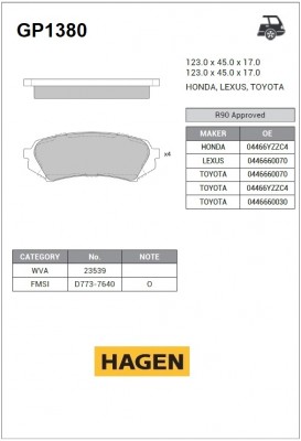 Колодки тормозные TOYOTA Land Cruiser 100 (98-07) LEXUS LX470 (98-07) задние (4ш GP1380 SANGSIN