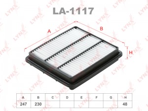 фильтр воздушный! 247x230x48\ Geely Atlas NL-3 18> LA-1117 LYNXAUTO