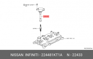 КАТУШКА ЗАЖИГАНИЯ 22448-1KT1A 22448-1KT1A NISSAN