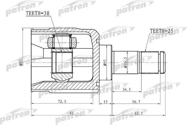ШРУС внутренний MITSUBISHI Lancer (95-) комплект PATRON PCV1746 PATRON