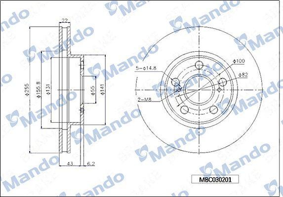 Диск тормозной  2шт MBC030203 MANDO