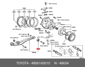 сайлентблок переднего рычага задний!\ Toyota Land Cruiser 80 90-98 48061-60010 TOYOTA