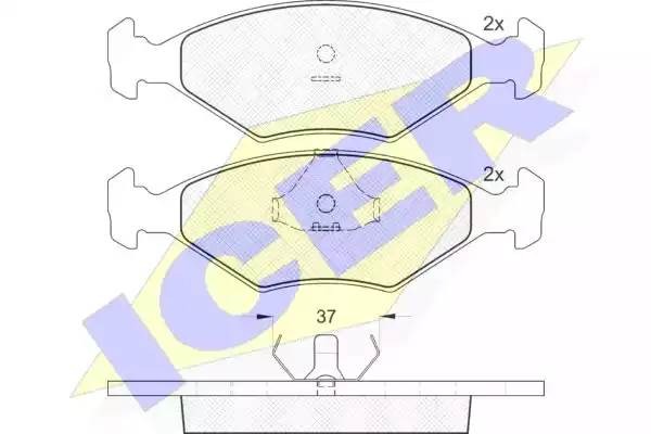 140926 колодки дисковые передние!\ Fiat Fiorino/Uno 1.0-1.7D 87> 140926 ICER