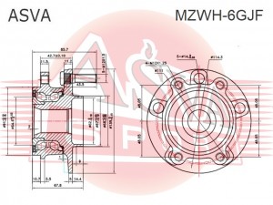 Ступица передняя MZWH6GJF MZWH-6GJF ASVA