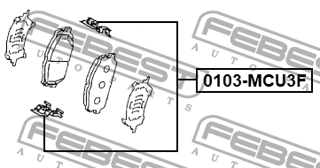 Комплект монтажный для дисковых колодок LEXUS RX 2003-2008 0103-MCU3F 0103-MCU3F FEBEST