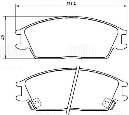 Колодки тормозные дисковые передние керамические PRO PF084101CR TRIALLI