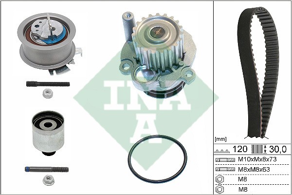Комплект ГРМ с насосом VW PASSAT (3B/3C) 1.9TDI, 2.0TDI 530020132 530 0201 32 INA