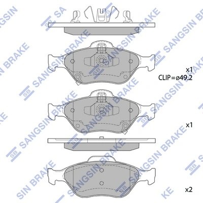 Колодки тормозные дисковые Toyota Yaris 1.0/1.3 06 SP1631 SP1631 SANGSIN