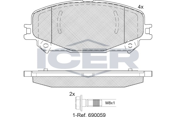 182304 колодки дисковые передние!\ Renault Fluence/Grand Scenic III/Megane CC/Me 182304 ICER