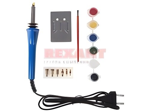 Паяльник 30Вт/220В выжигатель по дереву (6 насадок,краски) REXANT 120186 REXANT
