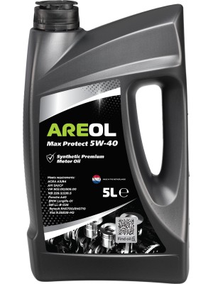AREOL Max Protect 5W40 (5L) масло моторное! синт ACEA A3/B4, API SN/CF, VW 502.0 5W40AR009 AREOL