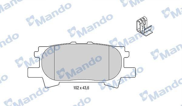 Колодки тормозные LEXUS RX300 (03-) задние (4шт.) MANDO MBF015613 MANDO