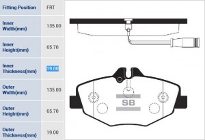 Колодки передние MERCEDES W211 SP2194 SP2194 SANGSIN