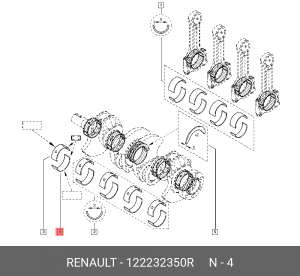 вкладыш коленвала!\ Renault 122232350R RENAULT