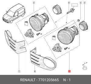 Фара противотуманная 7701205665 RENAULT