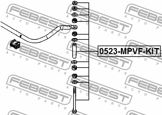 Тяга стабилизатора передняя MAZDA MPV LV 4WD 1990-1999 0523-MPVF-KIT 0523-MPVF-KIT FEBEST