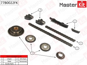 Комплект цепи ГРМ NISSAN Micra II 1.0 i 16V CG10DE/CGA3DE 92-02  77B0022FK 77B0022FK MASTER KIT