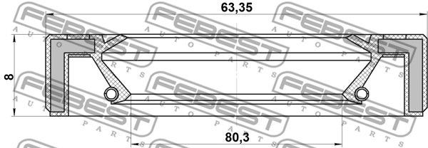Сальник привода (65X80X8) MITSUBISHI OUTLANDER CU# 2002-2006 95GAS-65800808X 95GAS-65800808X FEBEST