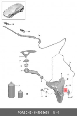 107818HP=JP955295001 !насос омывателя\ Audi A4/A6/A2 98>/A8, VW Passat/Golf 03> 1K5 955 651 VAG