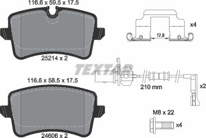 Колодки тормозные AUDI A6,A7 (11-) задние (4шт.) TEXTAR 2521402 TEXTAR