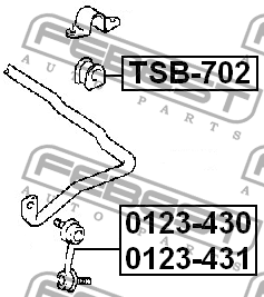 Втулка стабилизатора TOYOTA CALDINA AT191,CT19,ET196,ST19 1992.11-2002.06 TSB-70 TSB-702 FEBEST