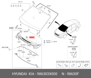 ФОРСУНКА ОМЫВАТЕЛЯ 98630-3X000 986303X000 HYUNDAI KIA