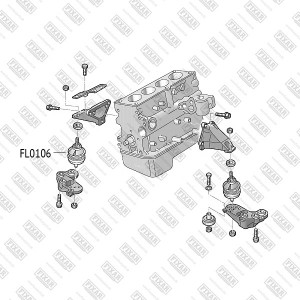 Опора ДВС AUDI A4 04- FL0106 FL0106 FIXAR