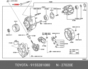 Болт металлический 91552-81080 TOYOTA