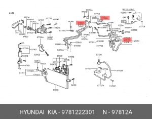 Клапан HYUNDAI Accent (94-) заправочный системы кондиционирования OE 9781222301 HYUNDAI KIA