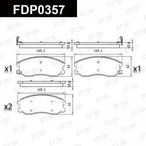 FDP0357 колодки дисковые передние!\ Chevrolet Captiva, Opel Antara 2.0D/2.4/3.2  FDP0357 FAP