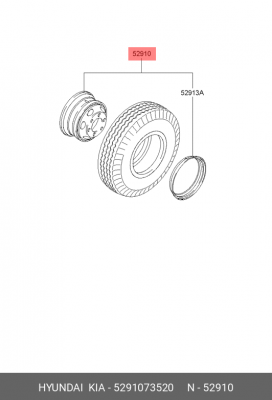Диск колесный HYUNDAI HD120 (6 шпилек) 6.00х16 OE 5291073520 HYUNDAI KIA