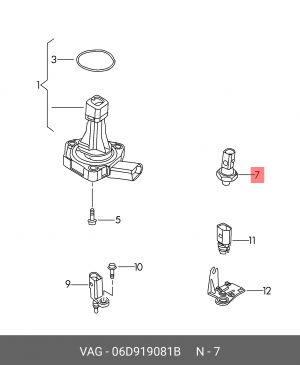 Датчик давления масла VW Golf (04-13) AUDI A3,S3 (04-13),A6 (05-11) SKODA Octavi 06D 919 081 B VAG