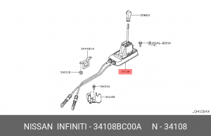 кулиса КПП в сборе!\ Nissan 34108BC00A NISSAN