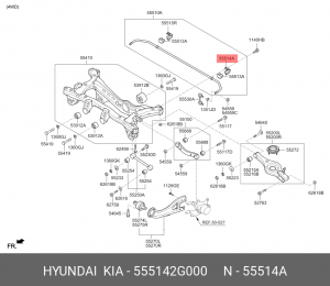Опора крепления стабилизатора 55514-2G000 555142G000 HYUNDAI KIA