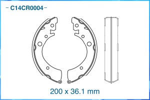 Тормозные колодки задние барабанные Low Metallic C14CR0004 C14CR0004 CWORKS