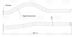 Труба выхлопная Kia Sportage I (93-) (алюм. сталь) (EMP 0801) EMP 0801 TRIALLI