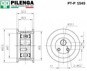 Ролик натяжитель ремня с эксцентриком ВАЗ 2110-2112 PT-P1545 PTP1545 PILENGA