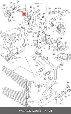 ПРОКЛАДКА ТРОЙНИКА СИСТЕМЫ ОХЛ. ОКТАВИЯ 37121688 037 121 688 VAG