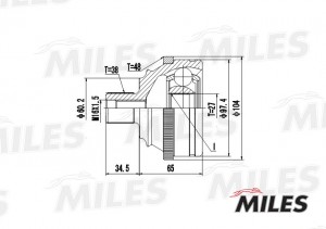 ШРУС наружный VW T4 1.9D-2.8 90-03 (с ABS) (GKN 302447) GA20529 GA20529 MILES