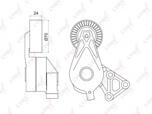 Ролик приводного ремня VW T5 (03-09),Golf (98-05) AUDI A3 (00-03) SKODA Octavia  PT-3039 LYNXAUTO