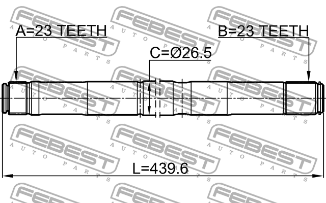 Полуось правая FORD FOCUS CB4 2008-2011 [EU] 2112-FOCIIRH 2112-FOCIIRH FEBEST
