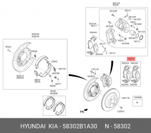 колодки тормозные дисковые!\ Hyundai G80 58302B1A30 HYUNDAI