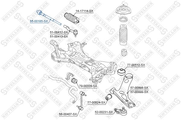 тяга рулевая!\ Hyundai Tucson IX35 09> 55-00185-SX STELLOX