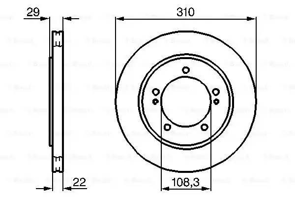 Диск тормозной SUZUKI Grand Vitara (98-) передний (1шт.) BOSCH 0 986 478 839 BOSCH