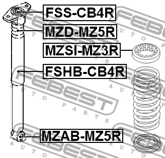 Отбойник заднего амортизатора MZD-MZ5R FEBEST