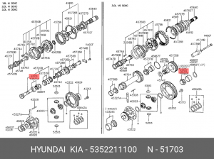 Подшипник роликовый конический 53522-11100 5352211100 HYUNDAI KIA